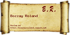 Bozzay Roland névjegykártya